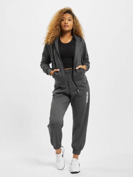l&auml;ssiges Dangerous DNGRS Damen Sweatshirt Kordelzug Kapuze mit Baumwolle Grau