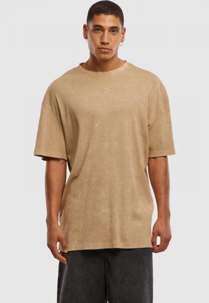 l&auml;ssiges Urban Classics Herren T-Shirt Stretch Oversize 220 g/m&sup2; mit Baumwolle Beige