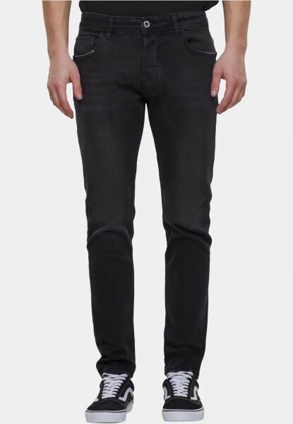 moderne 2Y Premium Herren Jeans Skinny Fit Stretch Rei&szlig;verschluss mit Baumwolle Schwarz