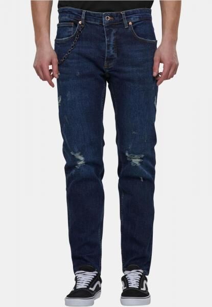 moderne 2Y Premium Herren Jeans Stretch Rei&szlig;verschluss Rippb&uuml;ndchen mit Baumwolle Blau