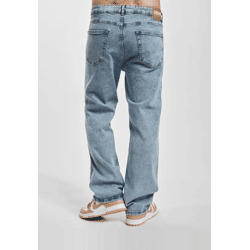 moderne Denim Project Herren Jeans Straight Fit Stretch Reißverschluss mit Baumwolle Blau