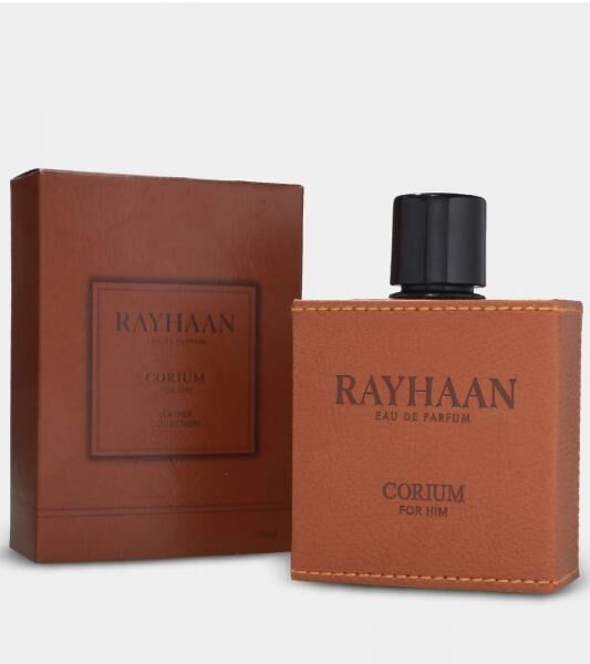Rayhaan Corium Herren Eau de Parfum w&uuml;rzig-ledriger Duft mit Kastanie und Agarholz Parf&uuml;m 100ml Braun