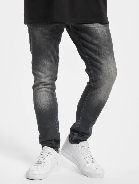 stylische 2Y Premium Herren Jeans Slim Fit Taschen Grau