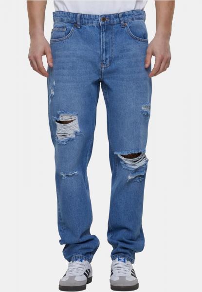 stylische 2Y Premium Herren Jeans Stretch Rei&szlig;verschluss Taschen mit Baumwolle Blau