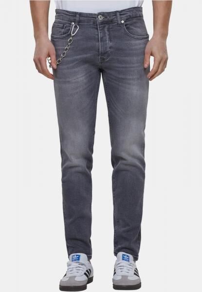 stylische 2Y Premium Herren Jeans Stretch Rei&szlig;verschluss Taschen mit Baumwolle Grau