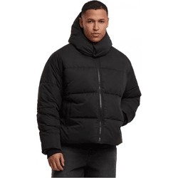 stylische Urban Classics Herren Jacke Reißverschluss Kapuze Schwarz