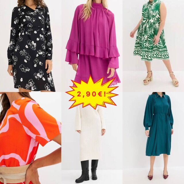 Ab 2,90 €/Stück Stock Kleider-Mix, Kategorie A, Frühling-, Sommer- und Herbstmodelle, Größen 32–54, ab 20 Stück, auf Lager