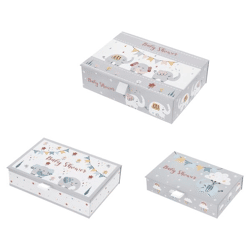 Baby shower box set, elephant, rectangular, set of 3