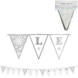 Flag line Let it Snow textile 3 m