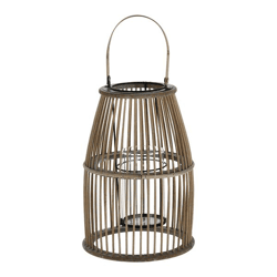 Lantern with handle, rattan, cone, M, ca.35cmH