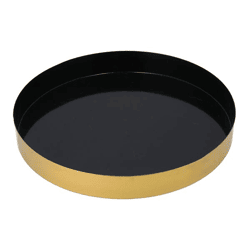 Platte, gold schwarz, ca. 25cmD