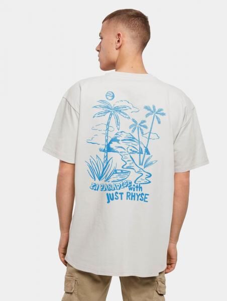 bequemes Just Rhyse Herren T-Shirt Oversize 240 g/m&sup2; mit Baumwolle Grau