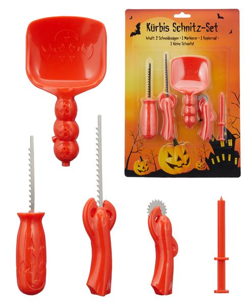 K&uuml;rbis Schnitz-Set 5-tlg., orange 