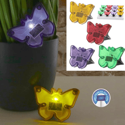 LED Solar Stecker, Schmetterling, 4/s, ca. 8cmH