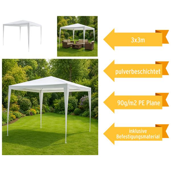 Pavillon, basic, wei&szlig;, 3x3m