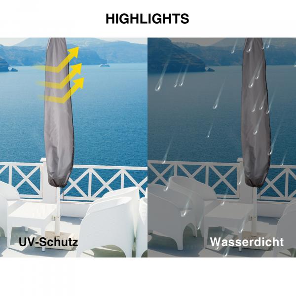  Sonnenschirm-Schutzhülle L, 236 x 46/54 cm 