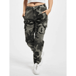 stylische Urban Classics Damen Jeans Stretch Reißverschluss Taschen mit Baumwolle Camouflage
