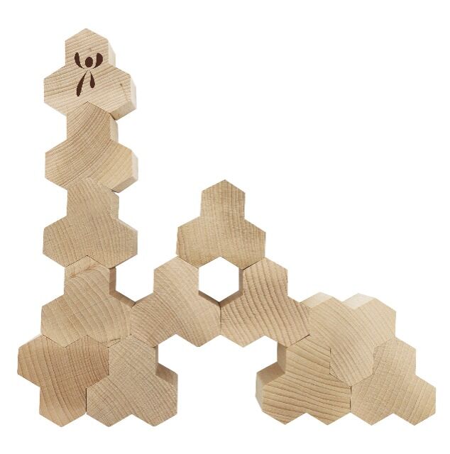 28x ISYbe Hotz Holzbausteine | 18er Set Wabenform Buchenholz | Komplettabnahme | Top-Preis 4,20 € netto