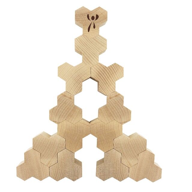 28x ISYbe Hotz Holzbausteine | 18er Set Wabenform Buchenholz | Komplettabnahme | Top-Preis 4,20 € netto