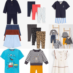 3,00 €/Stück Kinderbekleidungs-Mix, Kategorie A, bekannte Marken, Größen von Babys bis Jugendlichen, neu und verpackt, ab 50 Stück