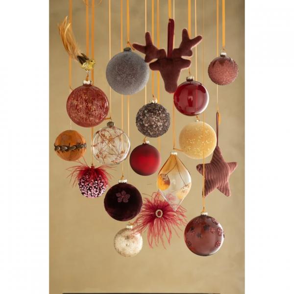 J-Line Weihnachtskugeln, gelb, 17 cm, 4 Stück