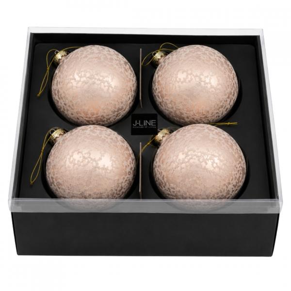 J-Line Weihnachtskugeln, rosa, 12 cm, 4 Stück