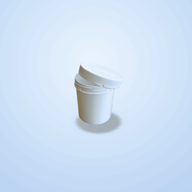 500 ml white plastic containers at the best price | 90x110 mm | Screw-on lids with tamper-evident seals | Leak-proof | For powders and creams