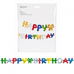 Amscan Buchstabengirlande „Happy Birthday“, 140 cm