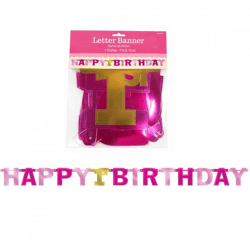 Amscan Buchstabengirlande „Happy 1st Birthday“, 213 cm