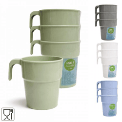 Cup plastic 300 ml 4 assorted set of 3