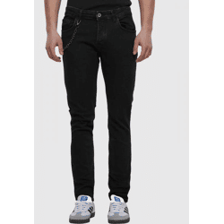 bequeme 2Y Premium Herren Jeans Skinny Fit Stretch mit Baumwolle Schwarz