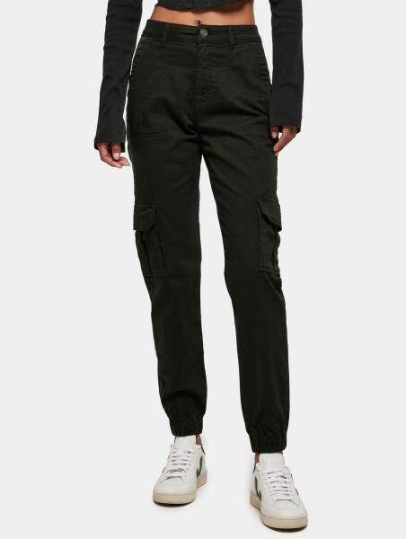 bequeme URBAN CLASSICS Damen Jeans Stretch Taschen 320 g/m&sup2; mit Baumwolle Schwarz