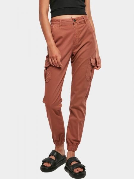 bequeme Urban Classics Damen Jeans Stretch Taschen 320 g/m&sup2; mit Baumwolle Terracotta-Orange