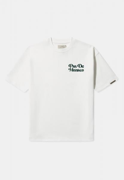 bequemes Pas De Monaco Herren T-Shirt Oversize mit Baumwolle Ecru-Wei&szlig;