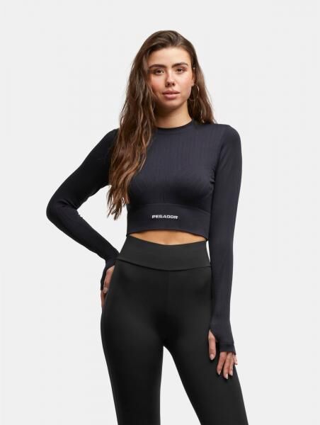 bequemes PEGADOR Damen Sweatshirt Stretch 210 g/m&sup2; Schwarz
