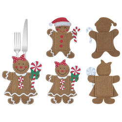 Besteckhalter Lebkuchenfiguren Filz, 4erSet, 2/s