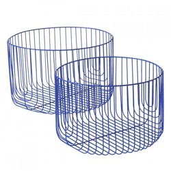 Boltze Korb „Limbo“, blau, 36 cm, 2er-Set