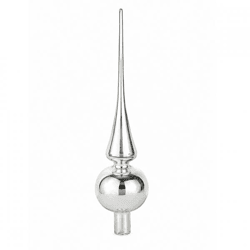 Deco Heitmann Weihnachtsbaumspitze aus Glas, silberfarben, 25 cm, VE 40