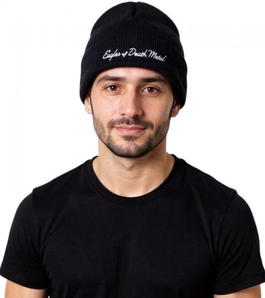 Eagles of Death Metal Unisex Beanie Baumwoll-M&uuml;tze im klassischen Schnitt Schwarz/Wei&szlig;