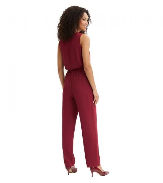 Flie&szlig;ende Damen Stoff-Hose schlichte Business-Hose Alltags-Hose 938967 Weinrot