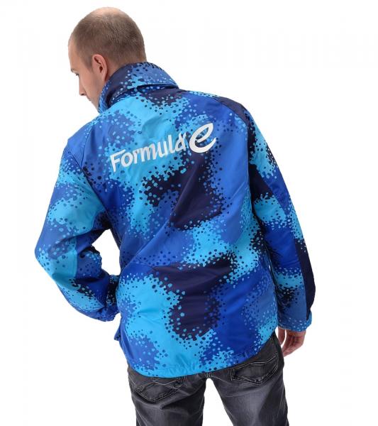 Formula E Camo Herren Regen-Jacke mit verstaubarer Kapuze nachhaltige Motorsport-Jacke Fr&uuml;hlingsjacke 701223598 001 Blau