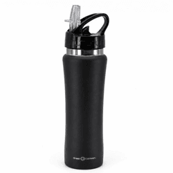 Green Canteen Trinkflasche aus Gummi und Edelstahl/schwarz, 750 ml