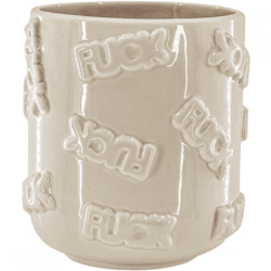 Housevitamin Blumentopf FUCK beige 17,5 cm