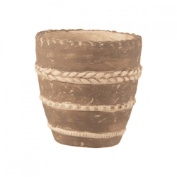 J-Line Blumentopf, geflochten, braun, 13 cm