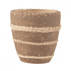 J-Line Blumentopf, geflochten, braun, 15 cm