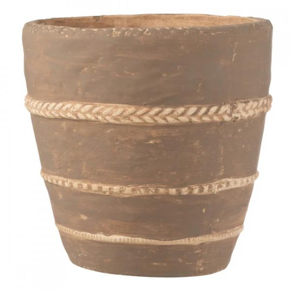 J-Line Blumentopf, geflochten, braun, 23,5 cm