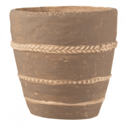 J-Line Braided Brown Flower Pot, 23.5 cm