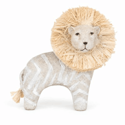 J-Line Figur „Löwe“ aus Raffia, 24 cm