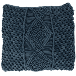J-Line Kissen Makramee blau 45 x 45 cm