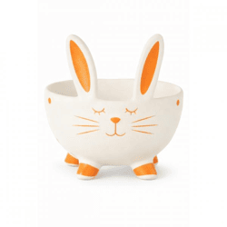 J-Line bowl Rabbit white/orange 14 cm
